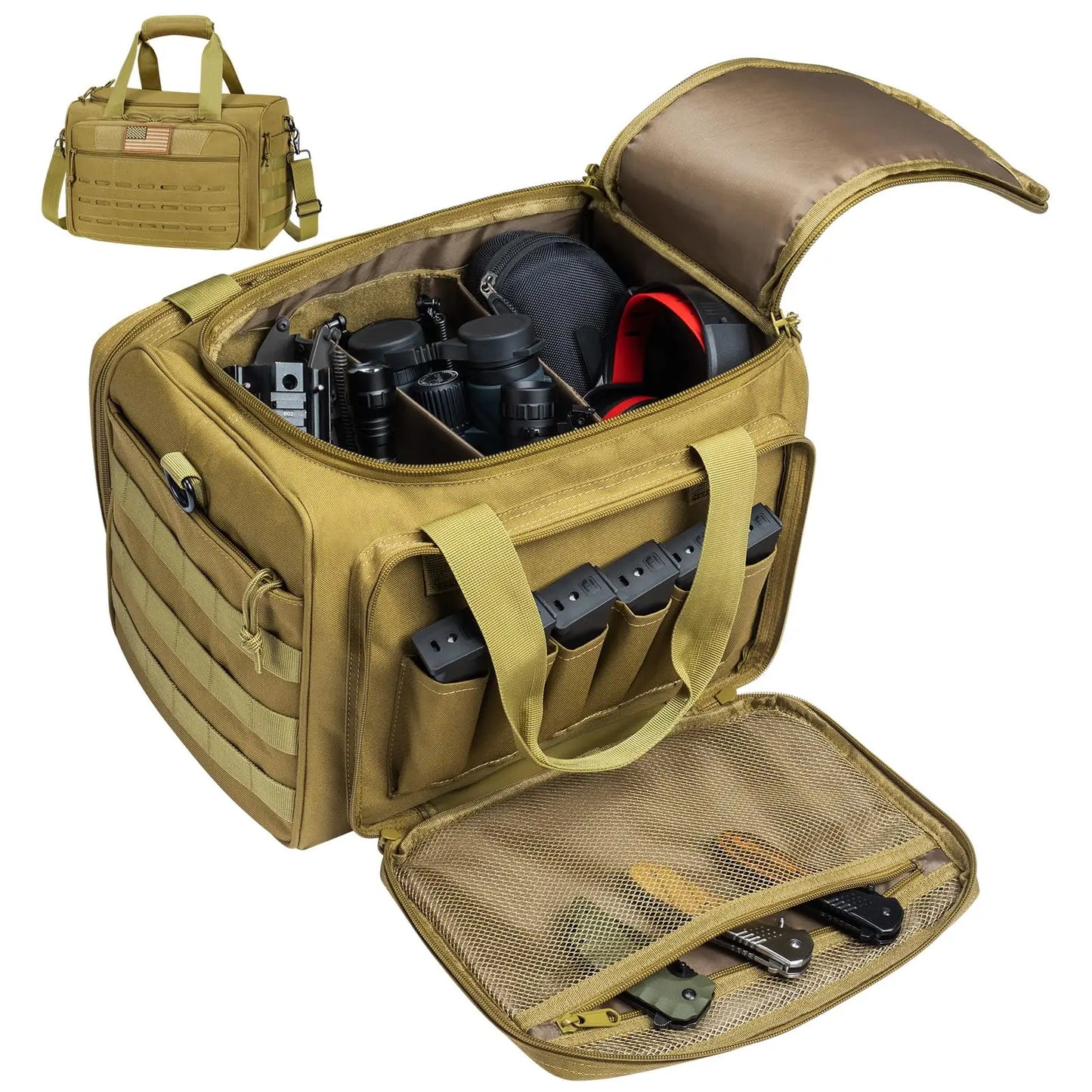 CVLIFE Tactical Gun Range Bag Pistol Shooting Duffle Bag