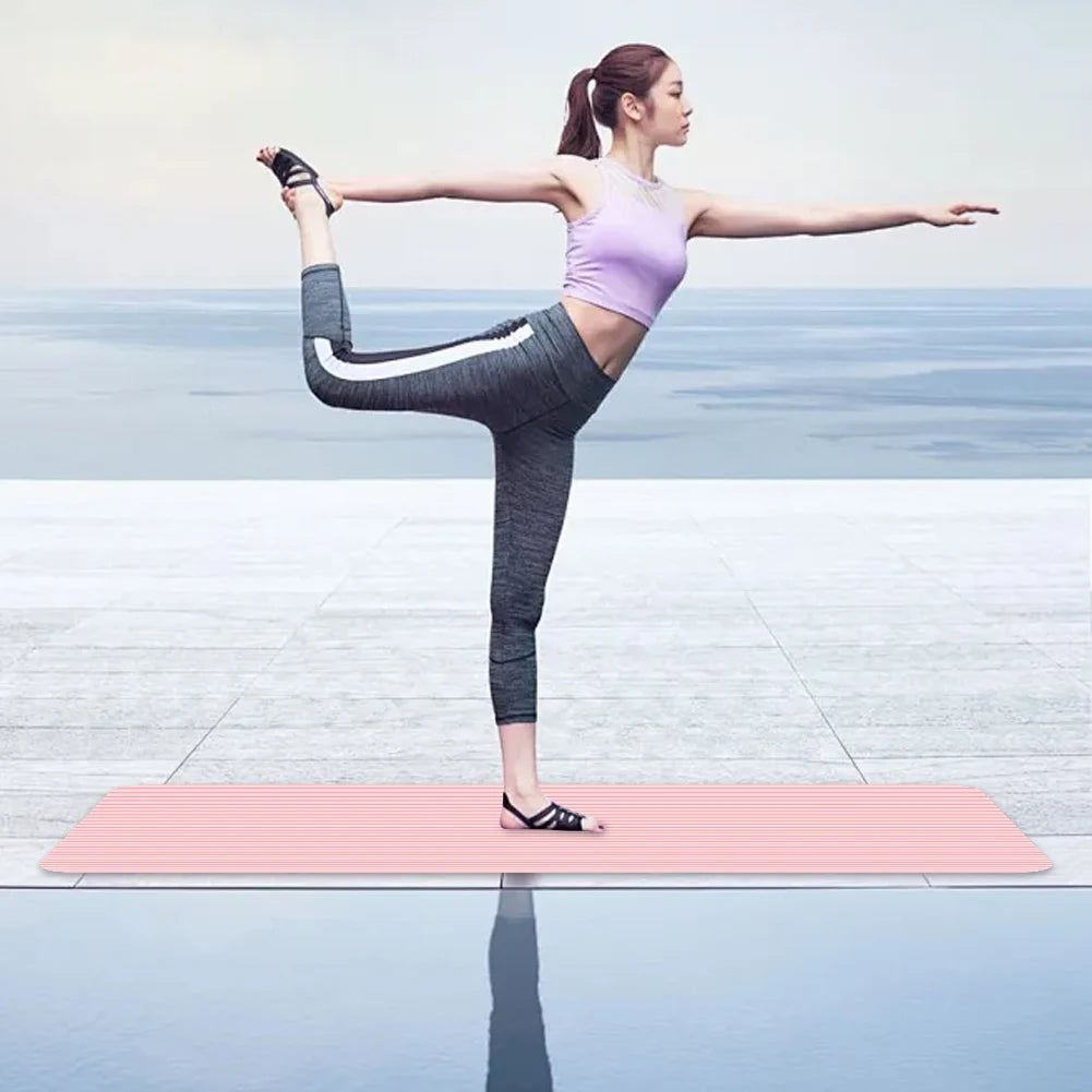 Non Slip 10mm Thick Yoga and Pilates Mat 72x24 Inch Eco Friendly - The Great Earth Store