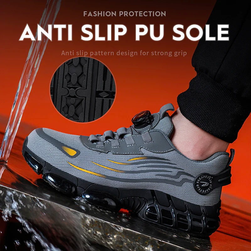 Breathable Lace-Free Soft Sole Comfortable Anti-Smash Anti-Puncture Labour Insurance Shoes - The Great Earth Store