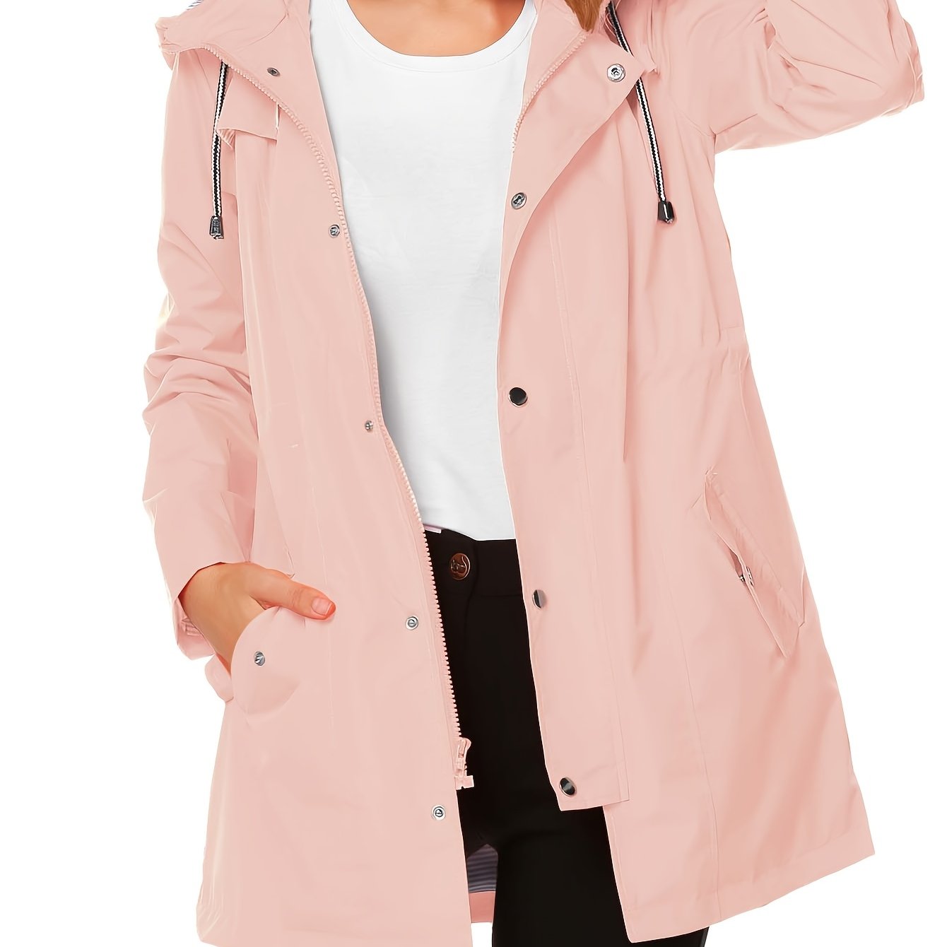 Raincoat Women Waterproof Long Hooded Trench Coats S-XXL - The Great Earth Store