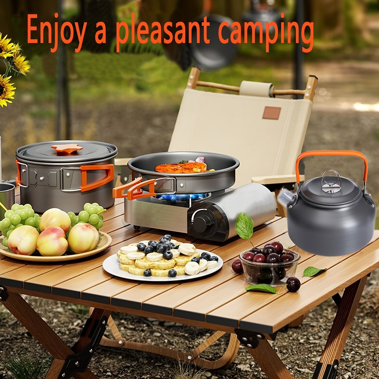 Camping Cookware Kit Portable Cooking Set With Pot And Stove - The Great Earth Store
