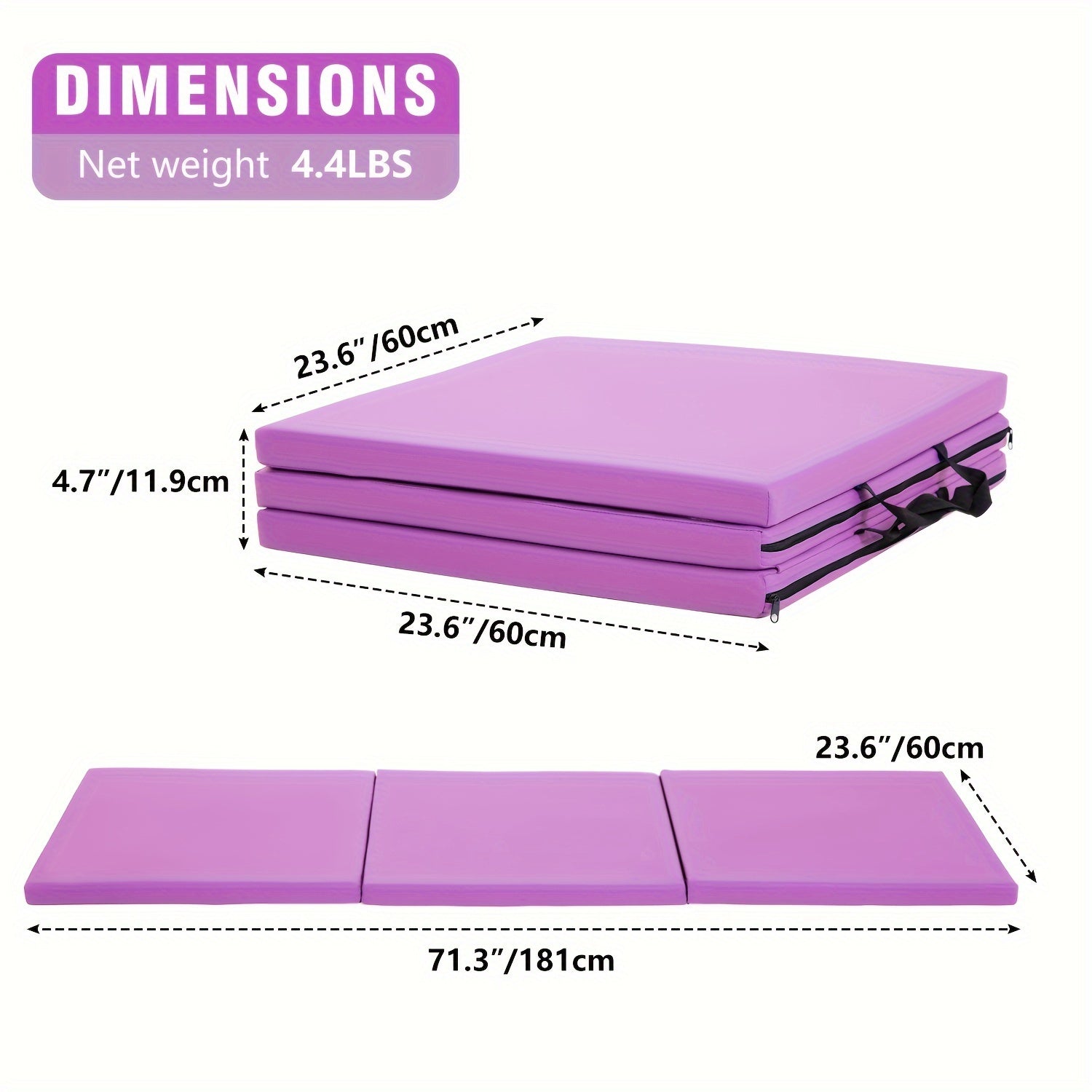 Super Thick Triple Fold Yoga Mat for Home and Gym Use - The Great Earth Store