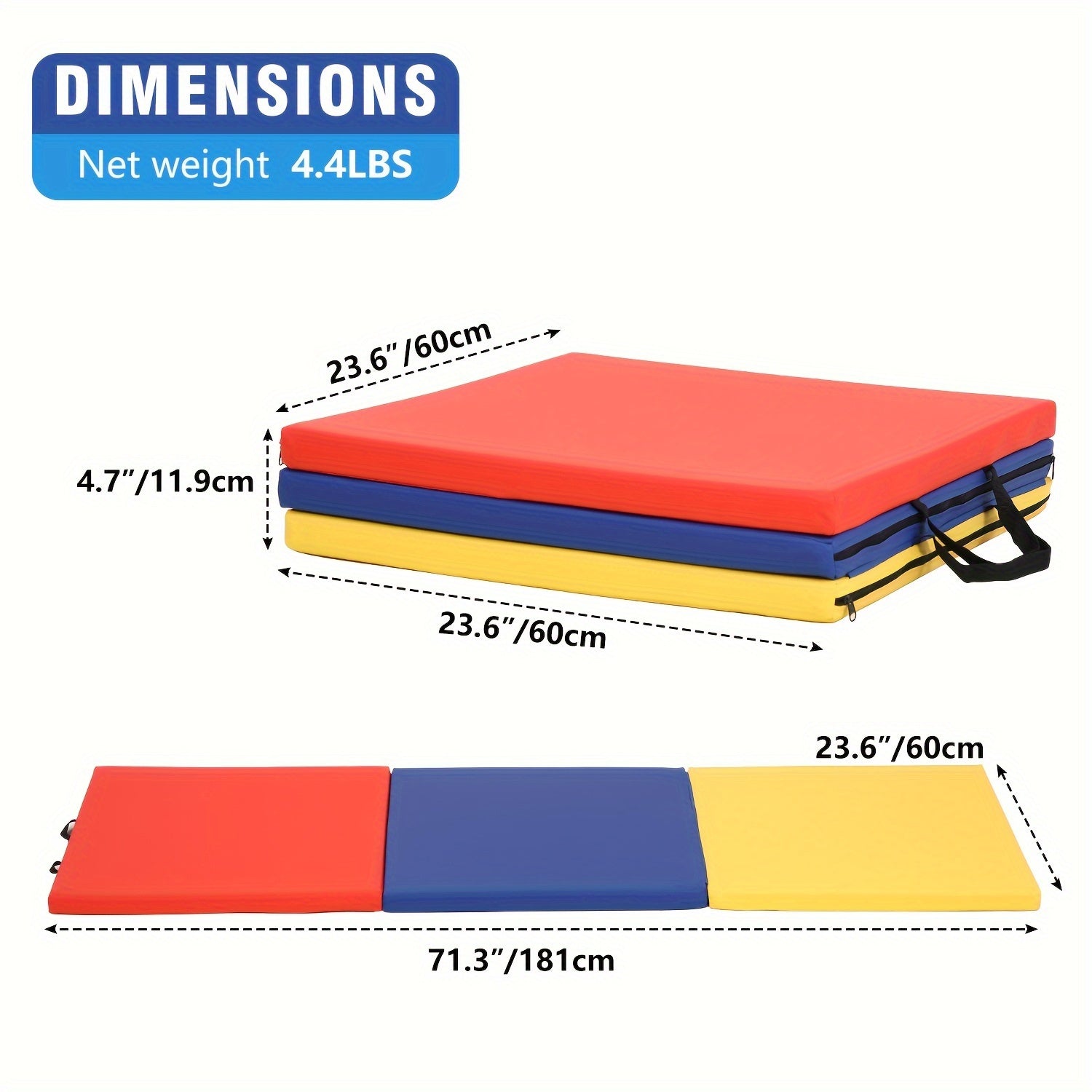 Super Thick Triple Fold Yoga Mat for Home and Gym Use - The Great Earth Store
