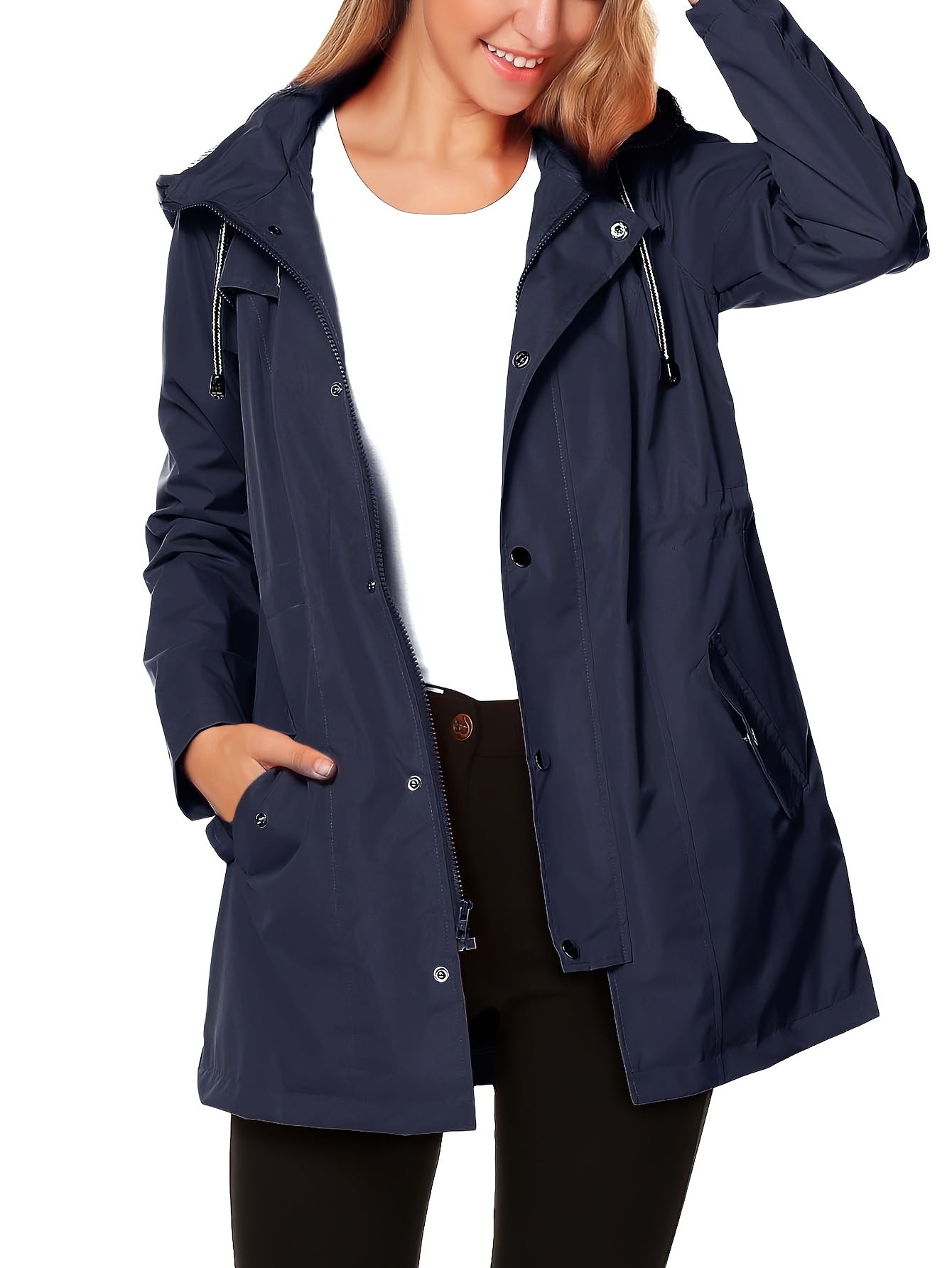 Raincoat Women Waterproof Long Hooded Trench Coats S-XXL - The Great Earth Store