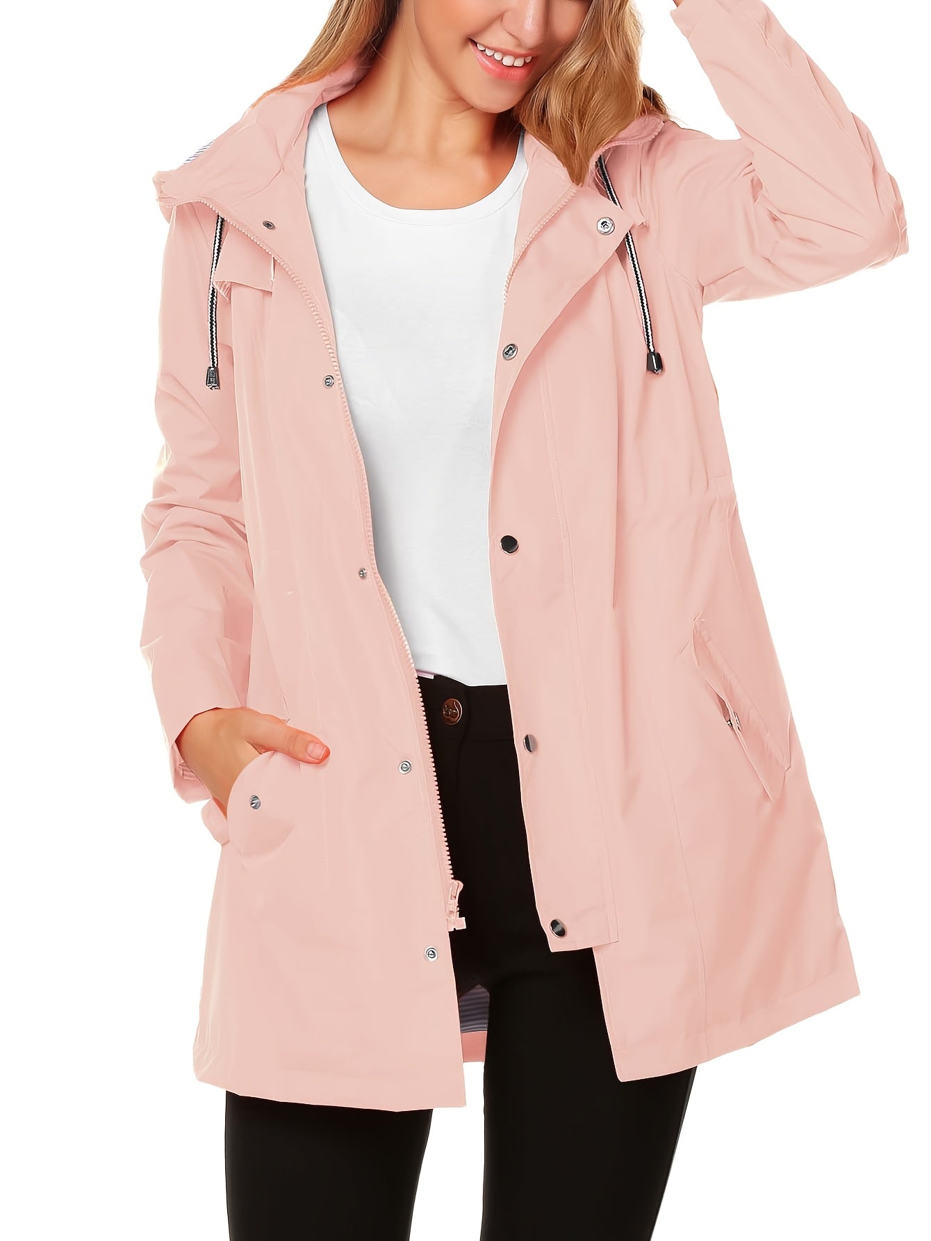 Raincoat Women Waterproof Long Hooded Trench Coats S-XXL - The Great Earth Store
