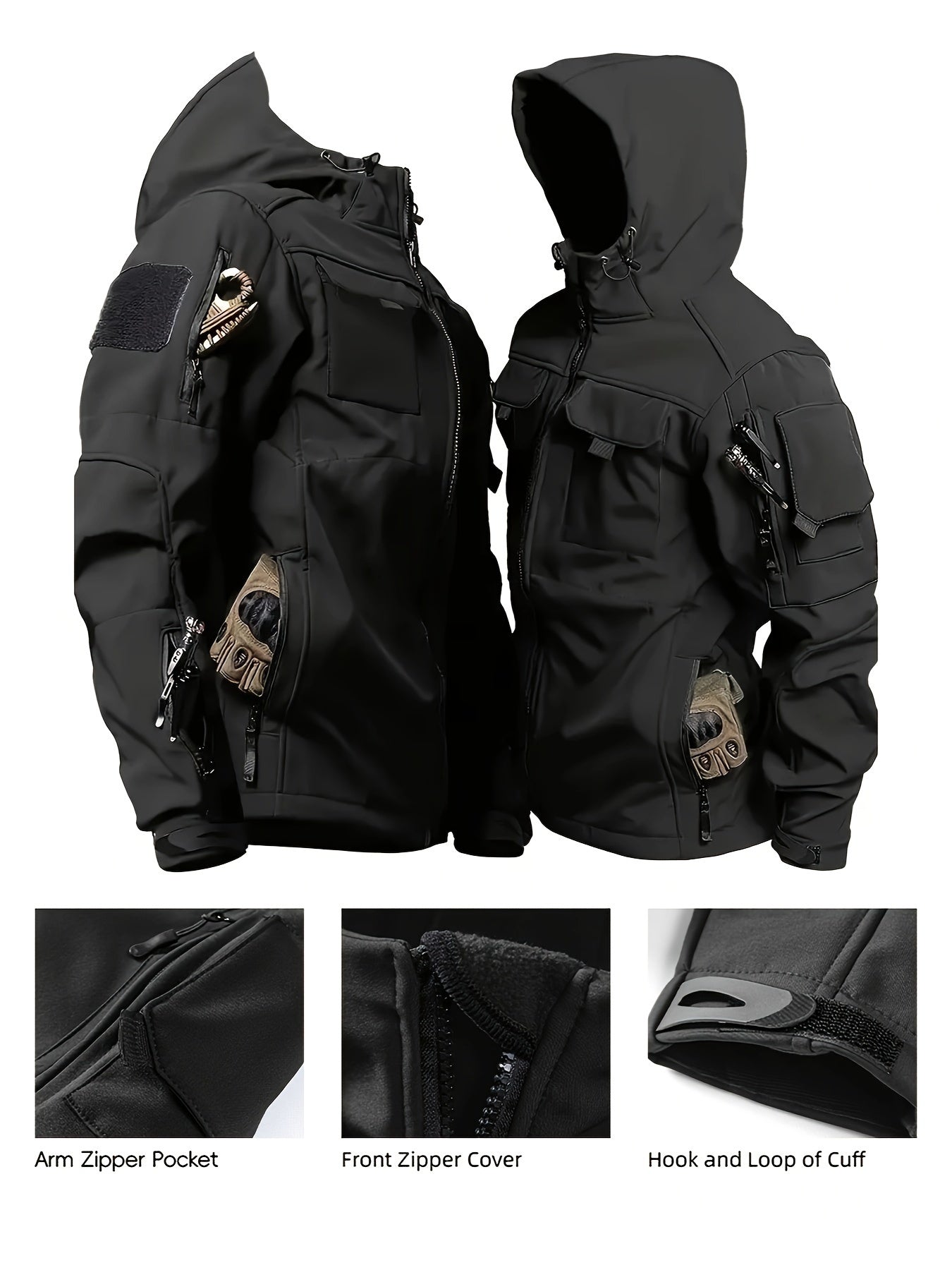 Men's Outdoor Zipper Soft Shell Jacket With Pockets - The Great Earth Store