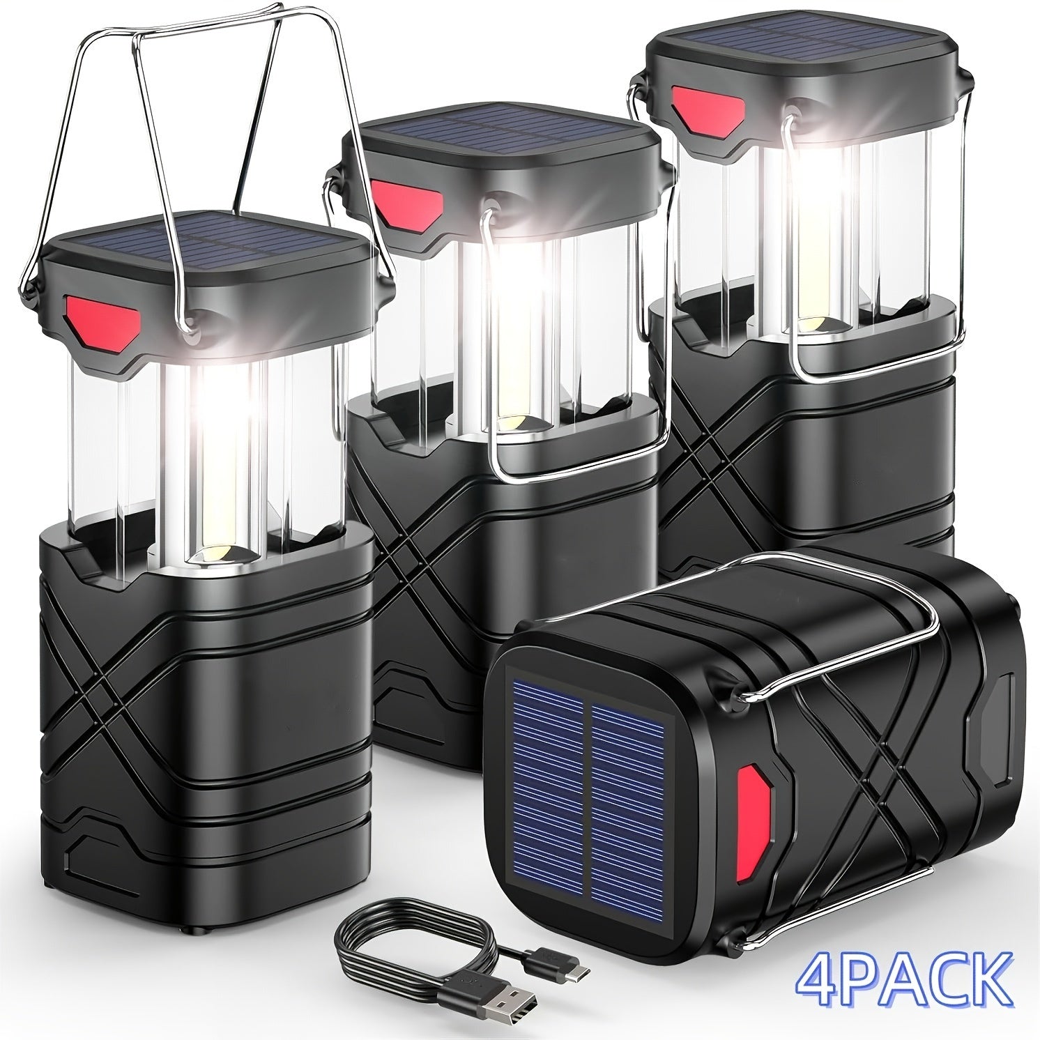 4/8 Pack Camping Lantern, Rechargeable LED Lanterns - The Great Earth Store