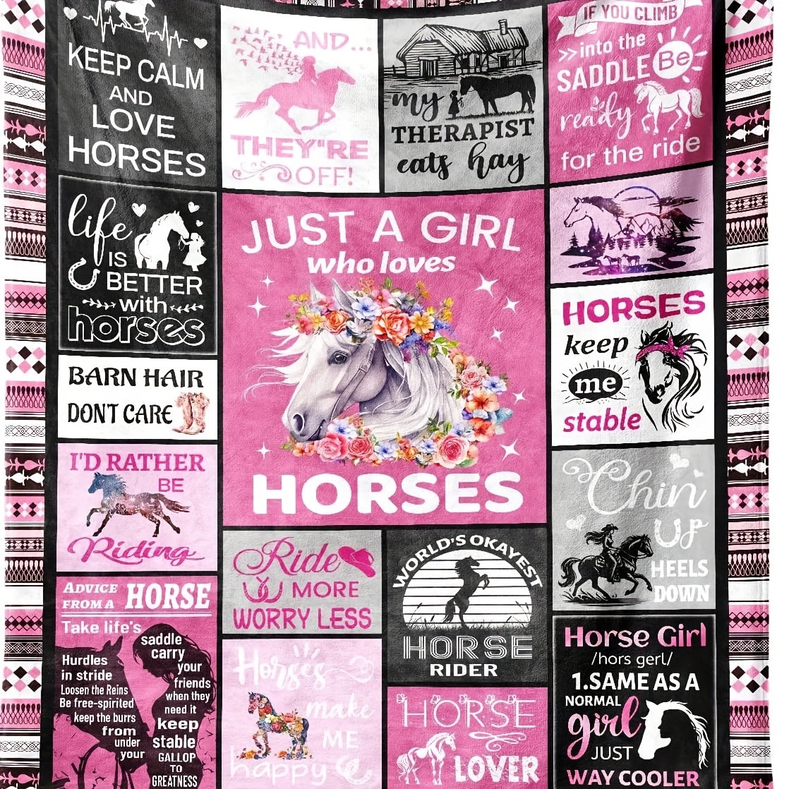 1pc Horse Blanket For Girls Women Horse Lovers Gifts Decor - The Great Earth Store