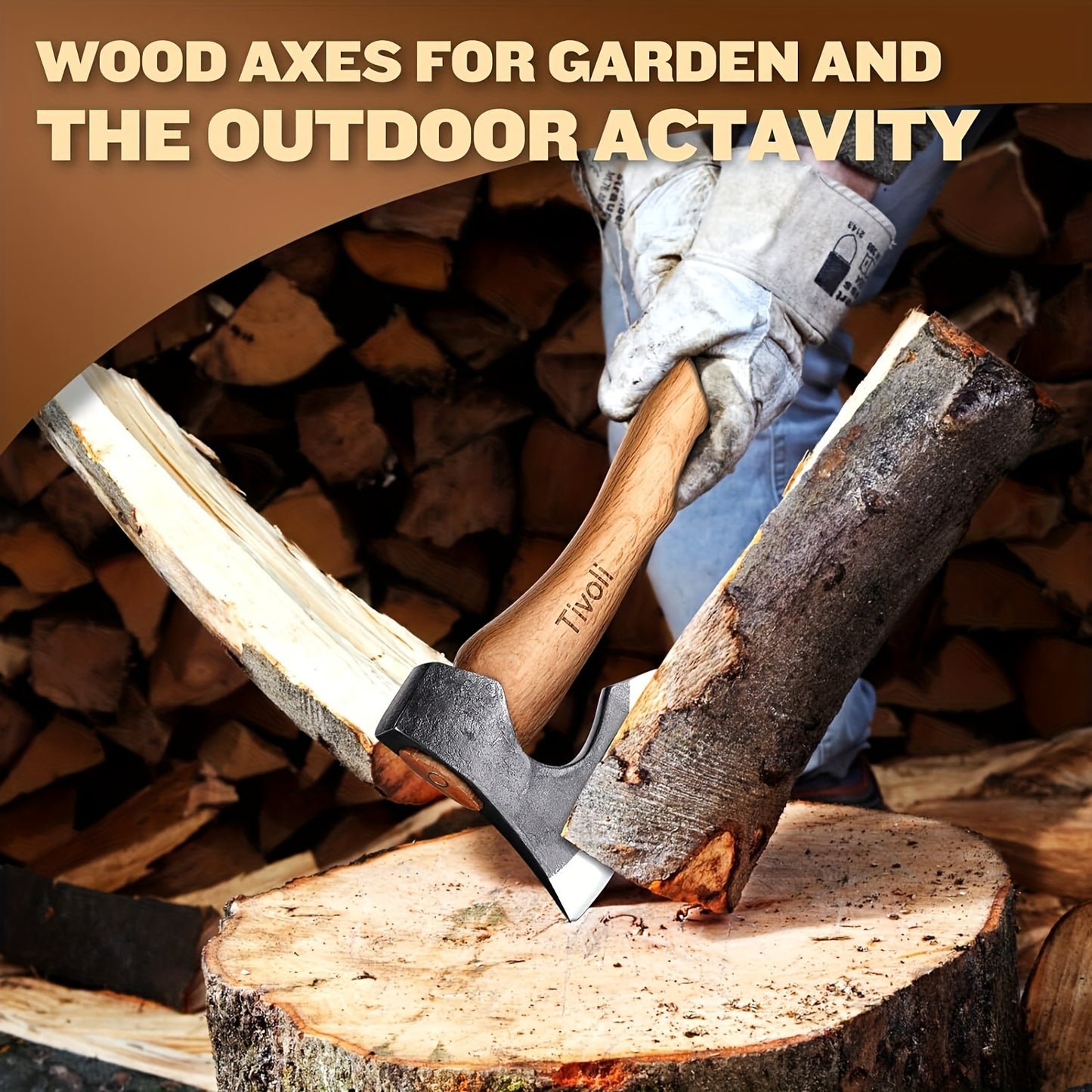 15 Inch Hand Forged Carbon Steel Camping Axe with Sheath - The Great Earth Store