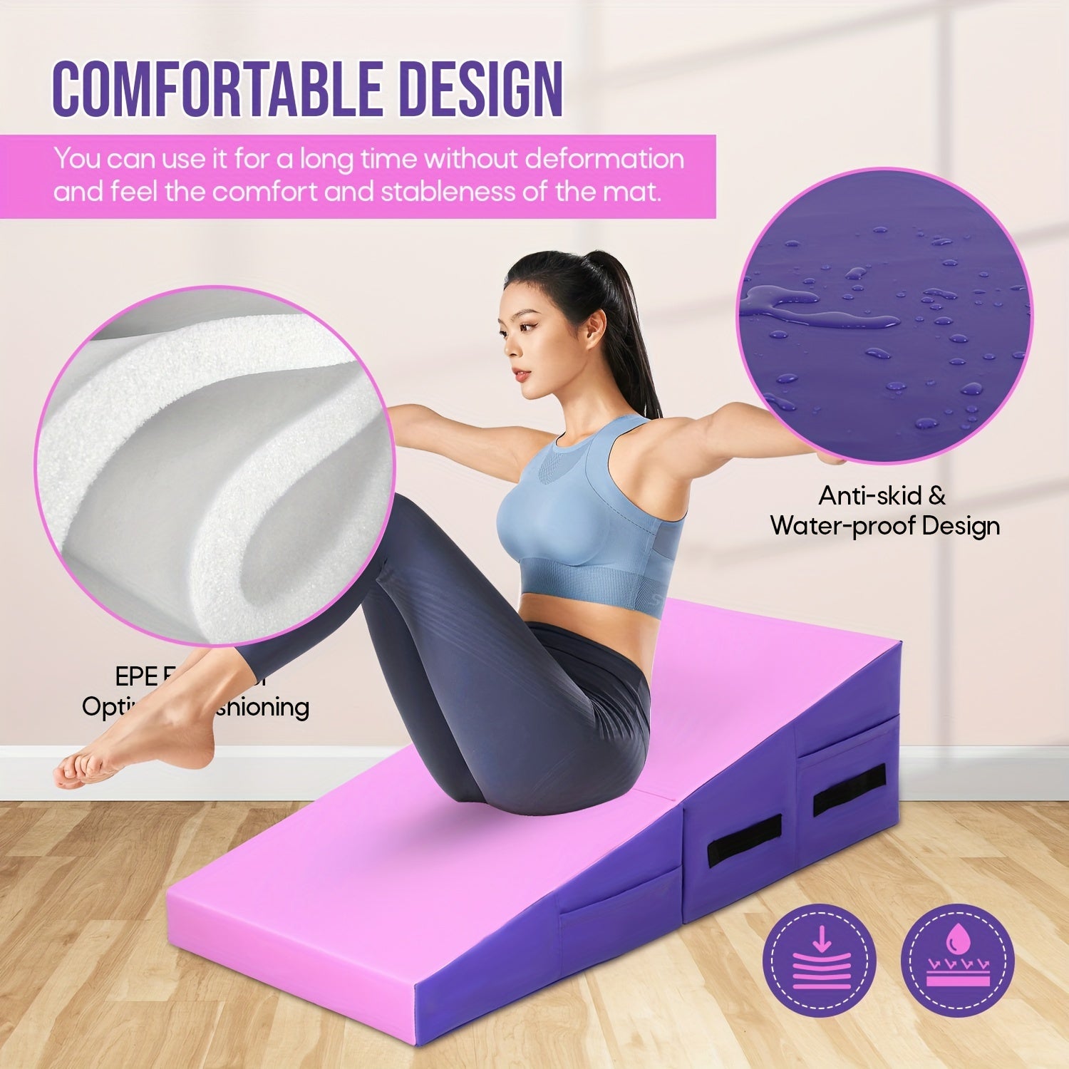 Folding Exercise Mat - Incline Tumbling Mats for Home Gym - The Great Earth Store