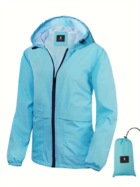 Lightweight Women Rain Jacket Breathable Packable Windbreaker