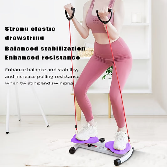 Exercise Twist Plate Waist Trainer with Resistance Belt, Pink and Purple, 20.87 Inches, Valentine's Day Gift - The Great Earth Store