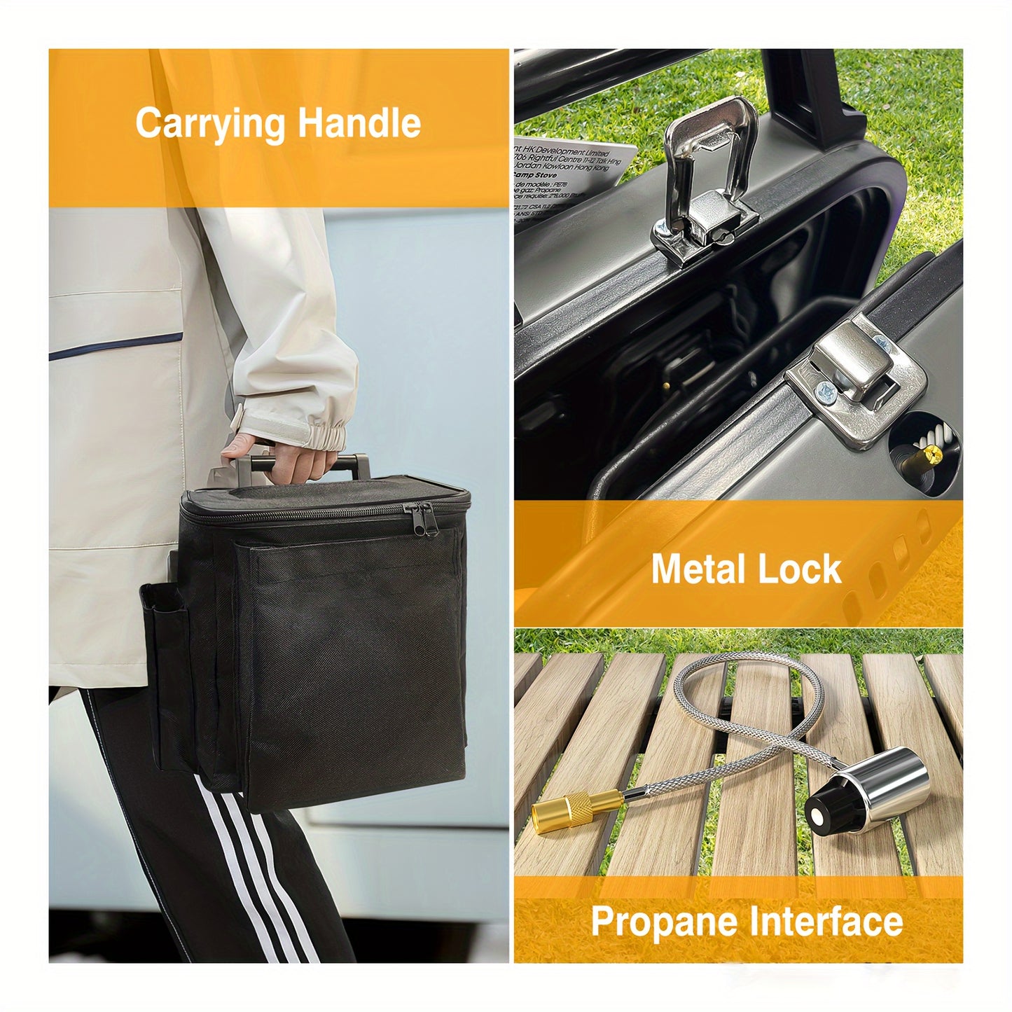 2-Burner Portable Propane Camping Stove - 16000 BTU Adjustable Flames - The Great Earth Store