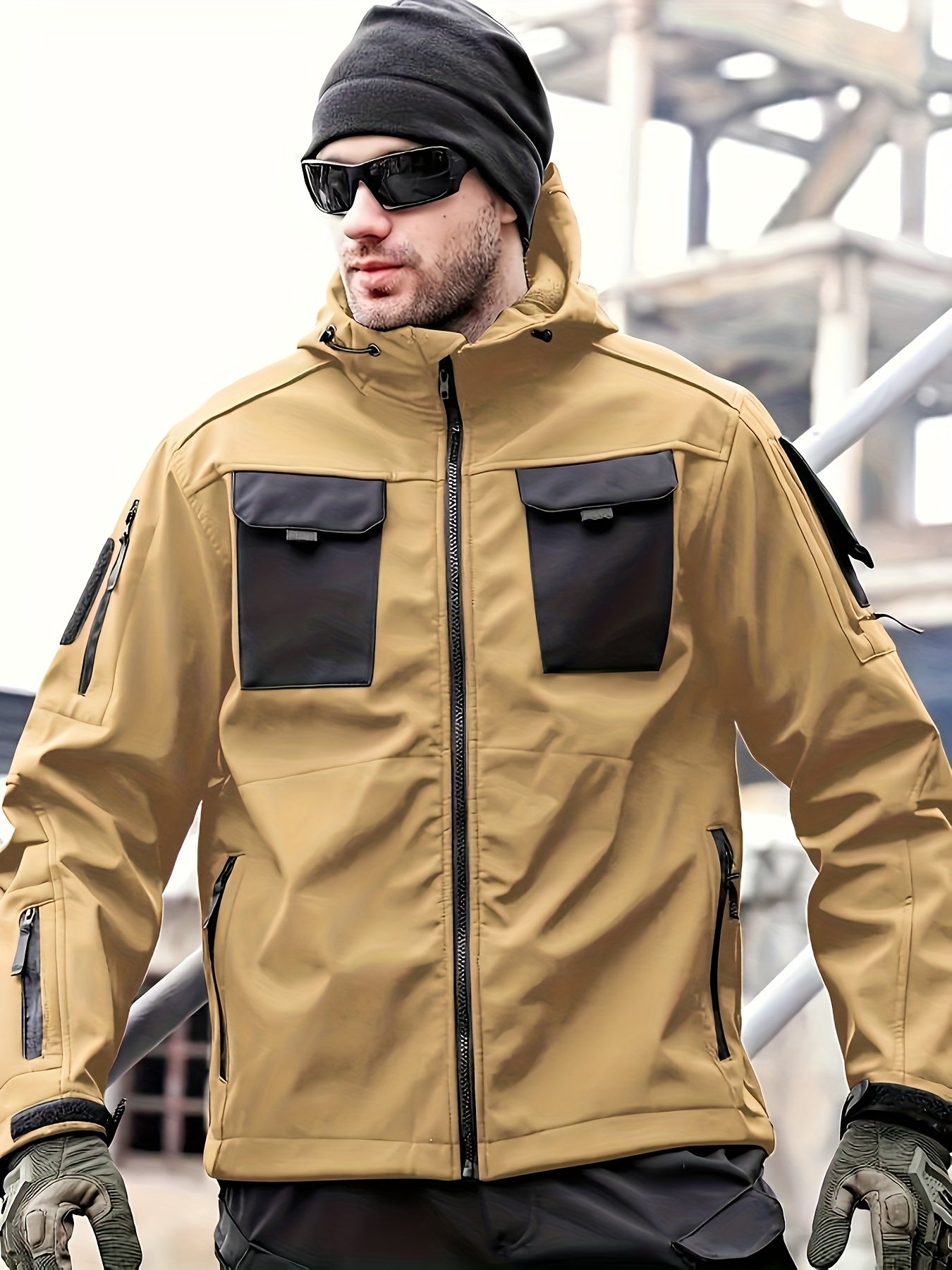 Men's Outdoor Zipper Soft Shell Jacket With Pockets - The Great Earth Store