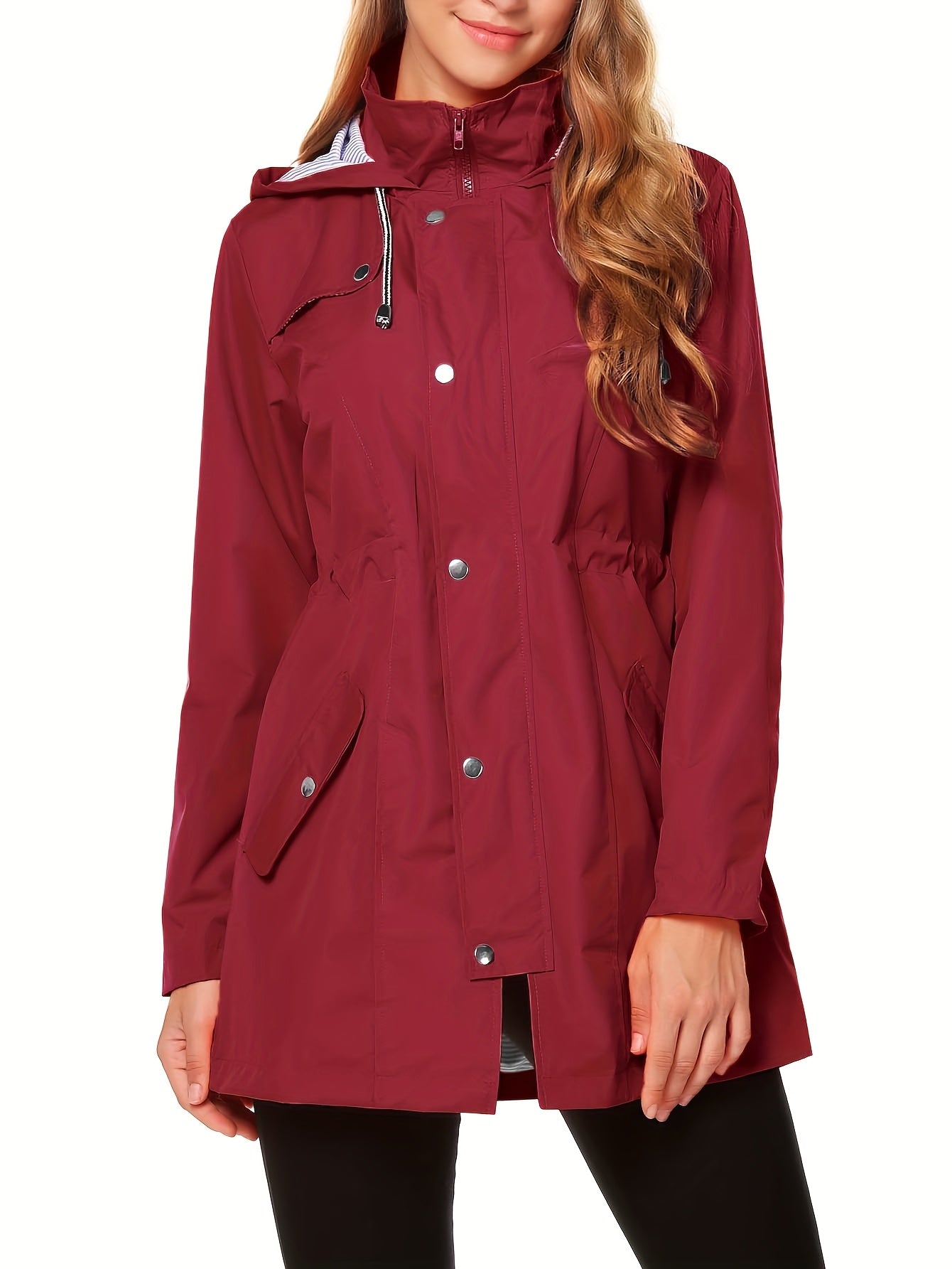 Raincoat Women Waterproof Long Hooded Trench Coats S-XXL - The Great Earth Store
