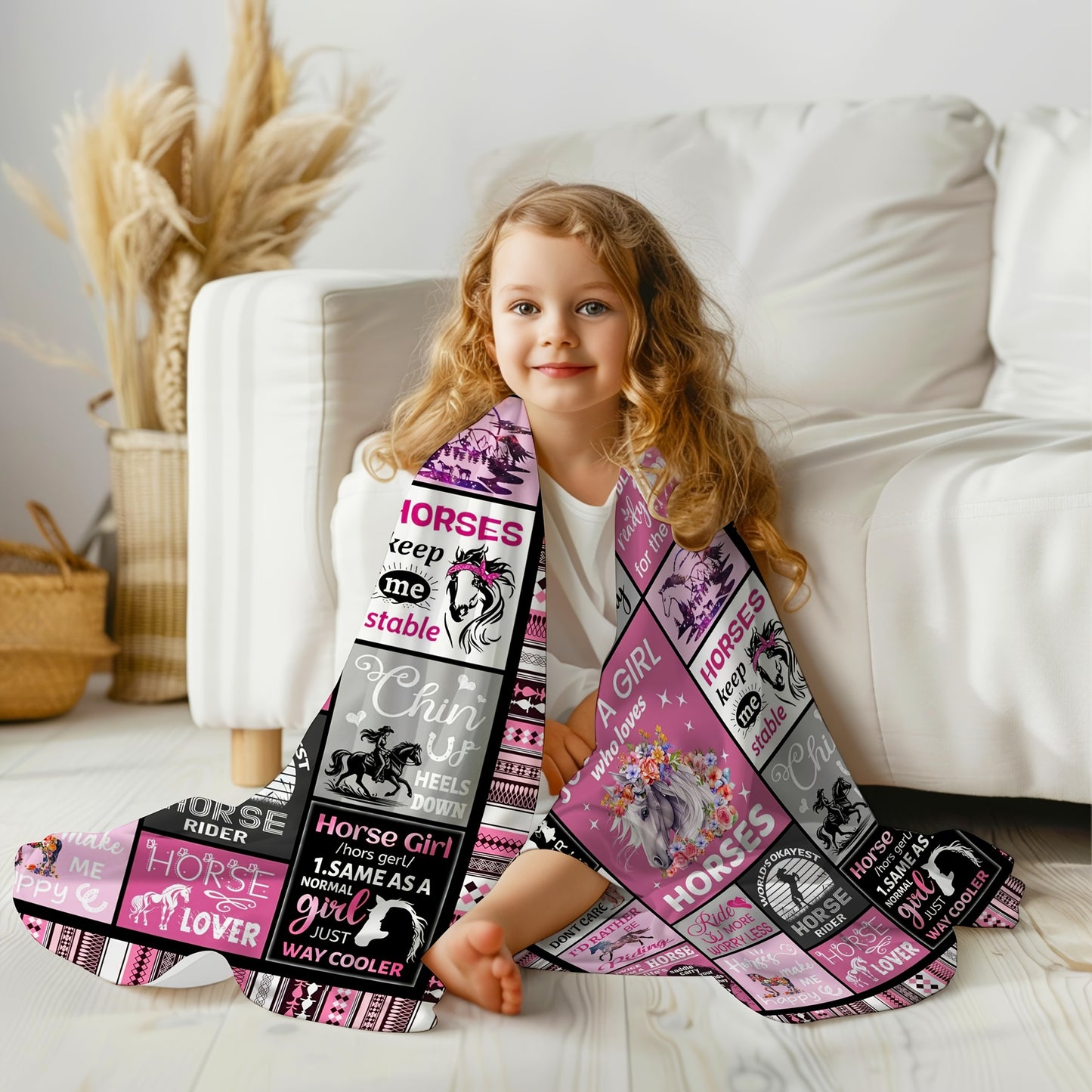 1pc Horse Blanket For Girls Women Horse Lovers Gifts Decor - The Great Earth Store